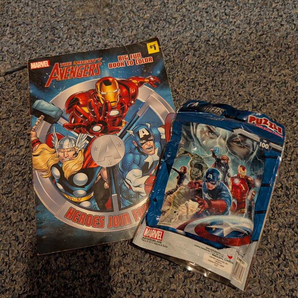 Marvel Puzzle And Color Book